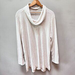 J.Jill Women's Prime Cowl-Neck Tunic 100% Pima Cotton‎ XL -Oatmeal